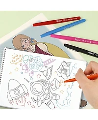 Htutwoo 10 Pcs Felt Tip Pens, Assorted Colors, For Journaling, Writing, Note Taking, Planner Coloring, Great For Art Office And School Supplies