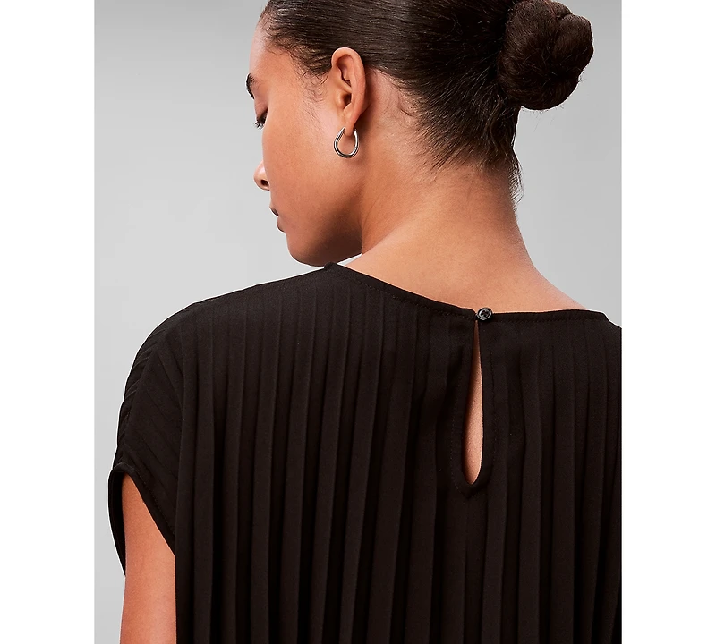 Calvin Klein Women's Pleated Short Sleeve Top