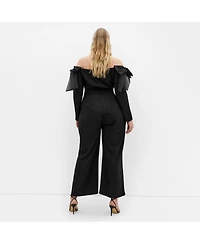 City Chic Women's Stacie Off Shoulder Jumpsuit