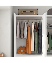 8-Door 3-Drawer Bedroom Armoire with Adjustable Shelves,Hidden Storage Compartments,Wardrobe