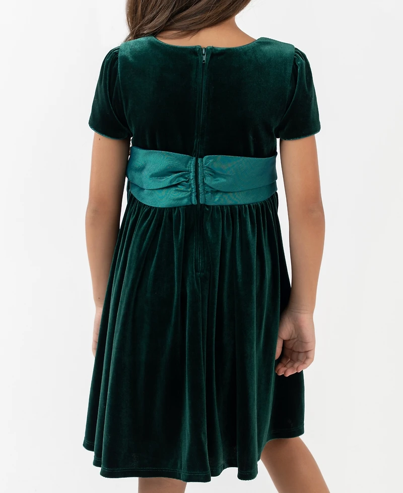 Rare Editions Girls 2T-6X Taffeta Bow Detail Dress