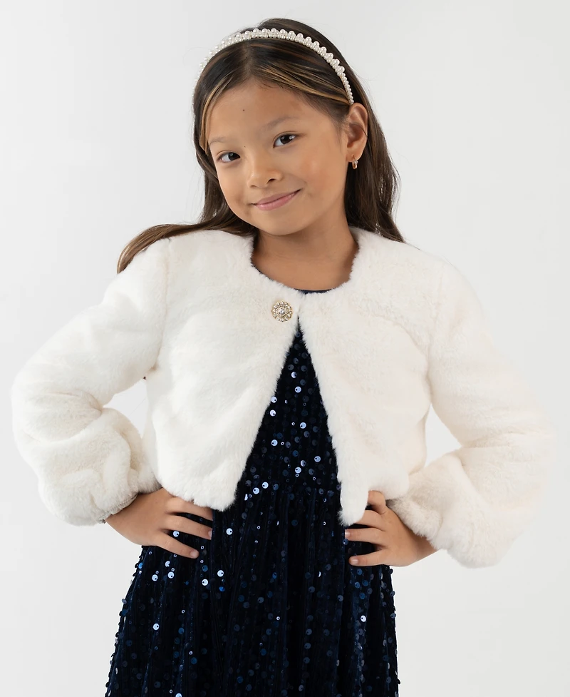 Rare Editions Girls 2T-6X Embellished Long Sleeve Jacket