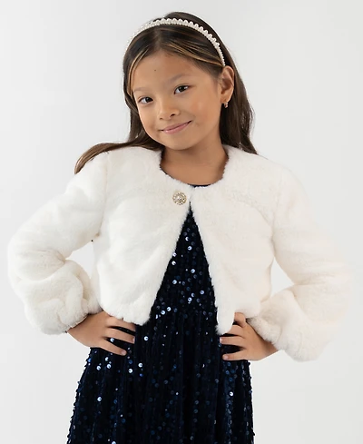 Rare Editions Girls 2T-6X Embellished Long Sleeve Jacket