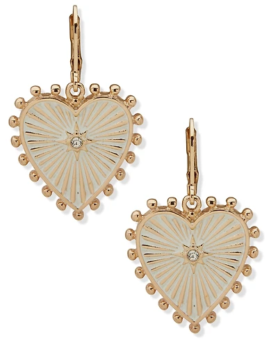 lonna & lilly Crystal Gold-Tone Heart Drop Earrings