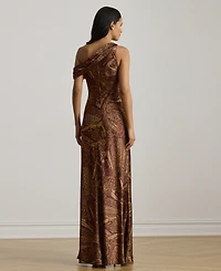 Lauren Ralph Women's Print Buckle-Trim Off-The-Shoulder Gown