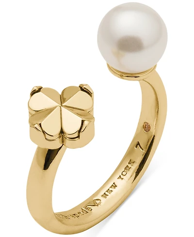 kate spade new york Imitation Pearl and Cubic Zirconia Flower Ring