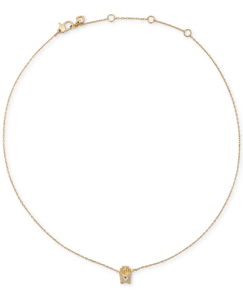 kate spade new york Cubic Zirconia Happy Fry-Day Pendant Necklace