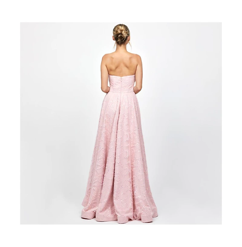 Bariano Women's Addyson Strapless Hi Lo Gown