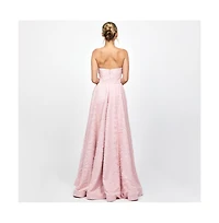 Bariano Women's Addyson Strapless Hi Lo Gown