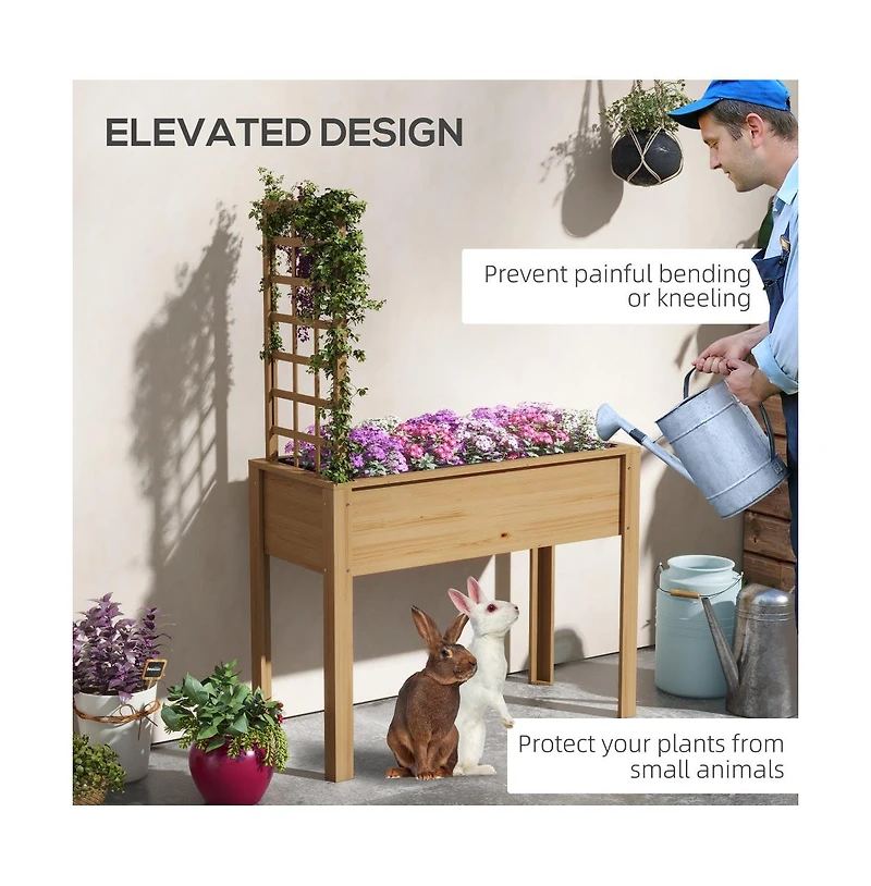 Chic Crate Outsunny Raised Garden Bed with Trellis