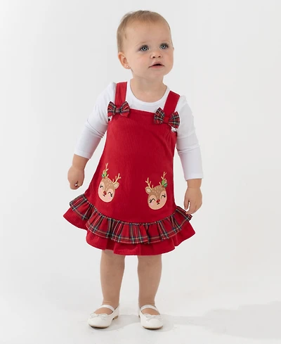Rare Editions Baby Girls 2-Piece Long Sleeves Top and Jumper Set