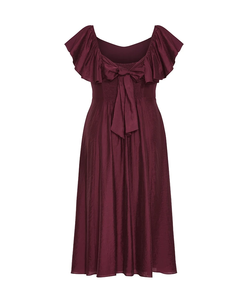 City Chic Women's Alisia Tie-Back Midi Dress