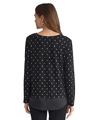 Jones New York Women's Textured Contrast-Hem Top