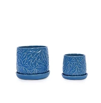 Chic Crate Set of 2 Modern Ceramic Planter Pots