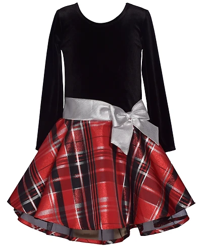 Bonnie Jean Girls 7-16 Long Sleeve Plaid Hipster Dress
