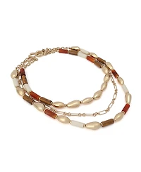 Robert Lee Morris Soho Mixed Stone Molten Beaded Layered Necklace