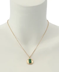 Robert Lee Morris Soho Malachite Molten Disc Pendant Necklace