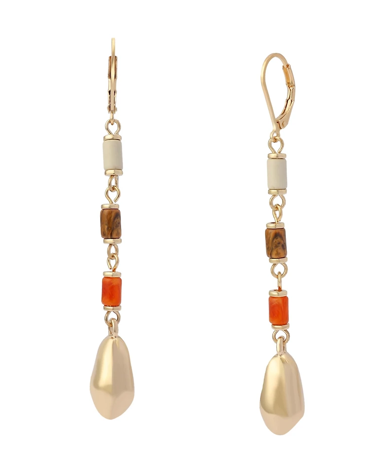 Robert Lee Morris Soho Mixed Stone Molten Bead Linear Earrings