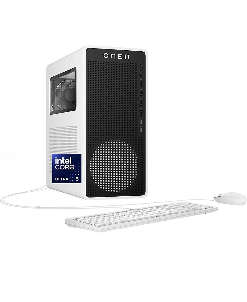 Hp Omen 16L TG03-0120 Gaming Desktop Computer, Intel Core Ultra 5 225F 3.3GHz, 16GB Ram, 1TB Ssd, Nvidia GeForce Rtx 5060 8GB, Windows 11 Home, Snow