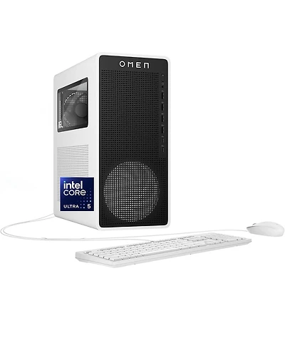 Hp Omen 16L TG03-0120 Gaming Desktop Computer, Intel Core Ultra 5 225F 3.3GHz, 16GB Ram, 1TB Ssd, Nvidia GeForce Rtx 5060 8GB, Windows 11 Home, Snow