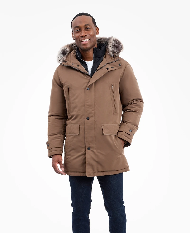 Michael Kors Men's Hooded Bib Snorkel Parka, Created for Macy's