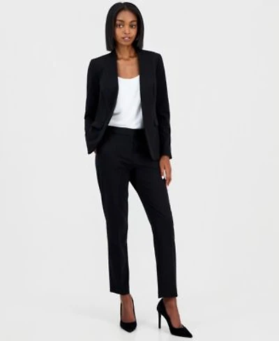 Bar Iii Womens Bi Stretch Collarless Open Front Blazer Scoop Neck Camisole Bi Stretch Straight Leg Dress Pants Macys Exclusive