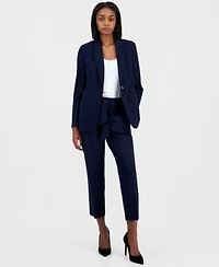 Bar Iii Womens Compression Notch Collar Single Button Blazer Scoop Neck Camisole Compression Tie Front Capris Pants Macys Exclusive