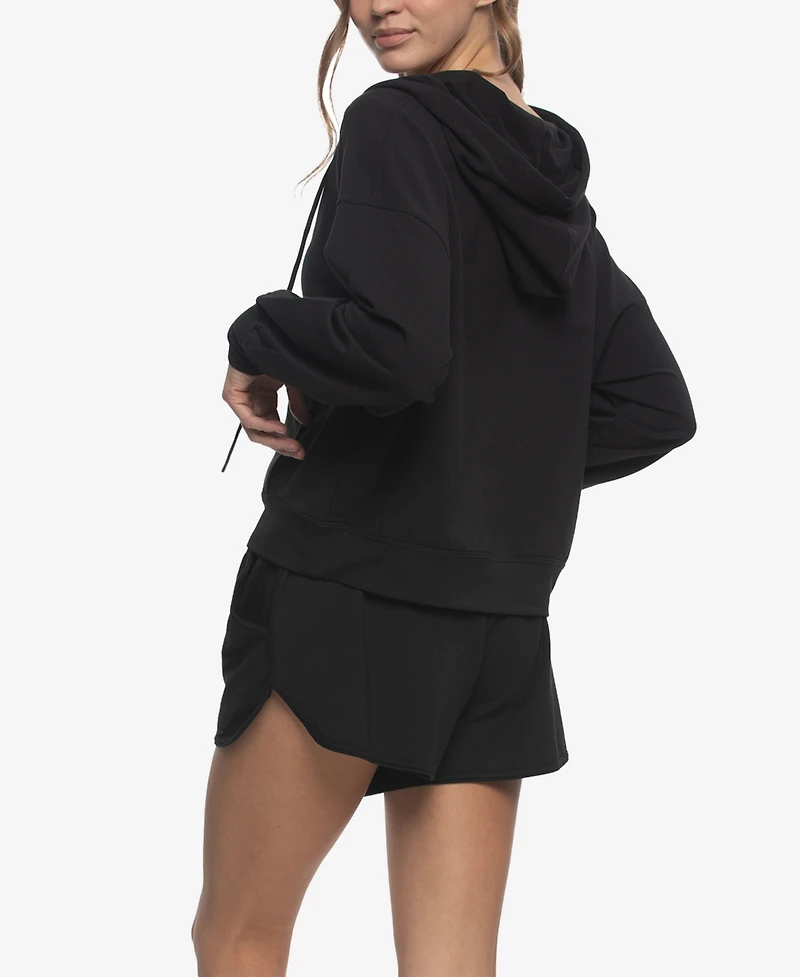 Felina Women's Regular Kimora French Terry Hoodie Sweatshirt with Shorts
