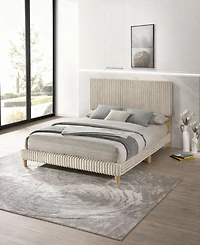 Best Quality Furniture Twin Corduroy Velvet Panel Bed