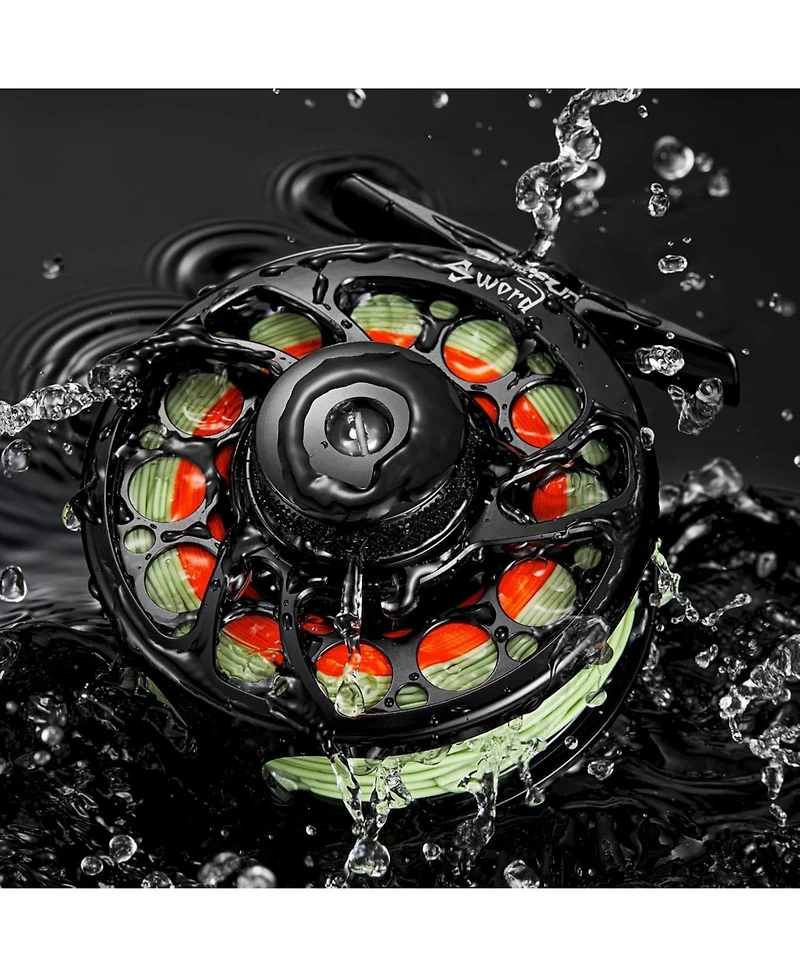 Sword Fly Fishing Reel, Cnc-Machined Aluminum Alloy Fly Reel, 3/4, 5/6, 7/8, 9/10 Weight, Black, Gunmetal