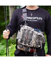 Fishing Backpack with Rod Holder, Lightweight Sling Bag Storge Gear and Equipment