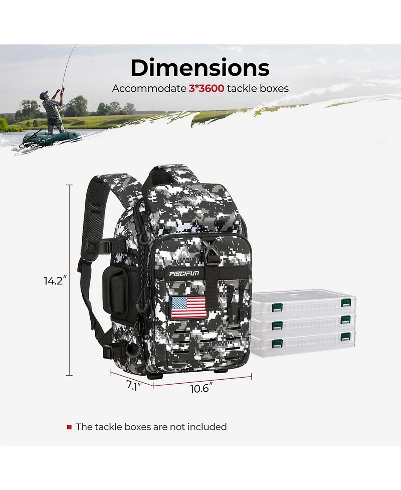 Fishing Tackle Backpack with Rod & Gear Holder