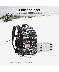 Fishing Tackle Backpack with Rod & Gear Holder