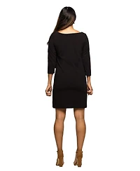 24seven Comfort Apparel Women's Maternity Three Quarter Sleeve A Line Dress