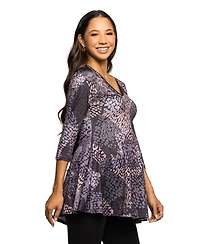 24seven Comfort Apparel Women's Maternity V Neck Tunic Top
