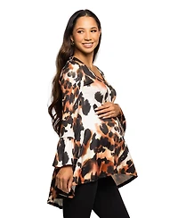 24seven Comfort Apparel Women's Maternity Scoop Neck Bell Sleeve Top
