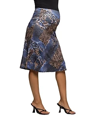 24seven Comfort Apparel Women's Maternity Knee Length Skirt