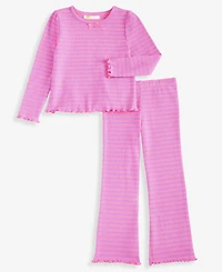 Epic Threads Girls Toddler 2T-4T Striped Rib Top and Pants, 2-Piece Set, Macy's Exclusive