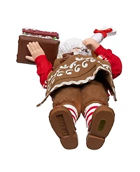 Kurt Adler 10.5-Inch Fabriche Chef Santa Decorating Gingerbread House