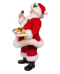 Kurt Adler 10.5-Inch Fabriche Santa with Sushi Platter