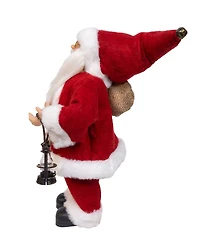 Kurt Adler 12-Inch Standing Christmas Santa with Sack and Lantern