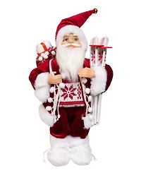 Kurt Adler 12-Inch Standing Christmas Santa with Skis