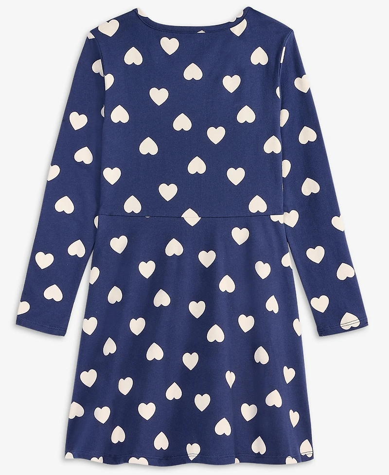 Epic Threads Girls 5-20 Heart-Print Long-Sleeve Dress, Macy's Exclusive