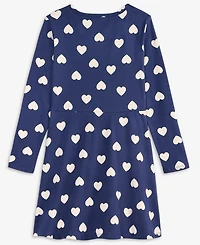 Epic Threads Girls 5-20 Heart-Print Long-Sleeve Dress, Macy's Exclusive