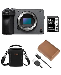 Sony FX30 Super 35 Cinema Line Camera Bundle With Spare Battery, 64GB V60, Uhs-ii Sd Card, Shoulder Bag