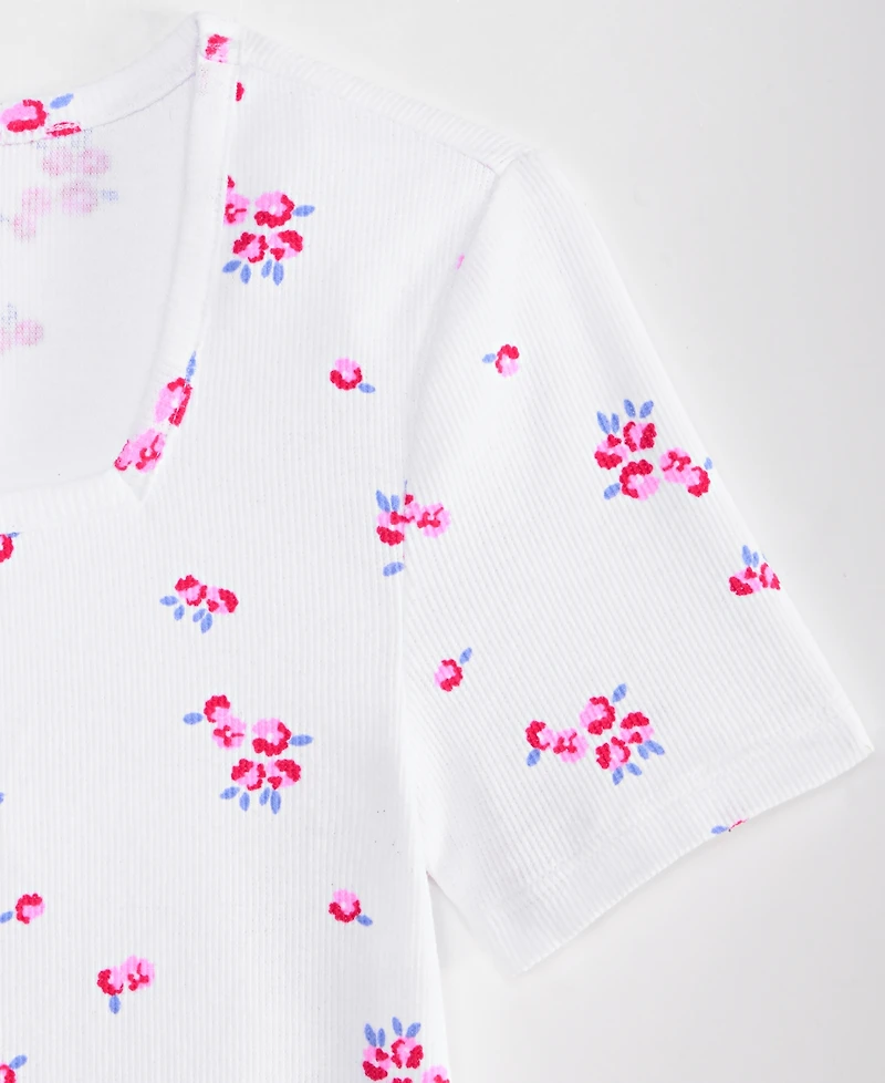 Epic Threads Girls' 5-20 Floral-Print Square-Neck Top, Macy's Exclusive