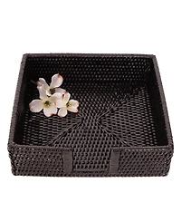 Artifacts Rattan Luncheon Napkin Holder with Cutout