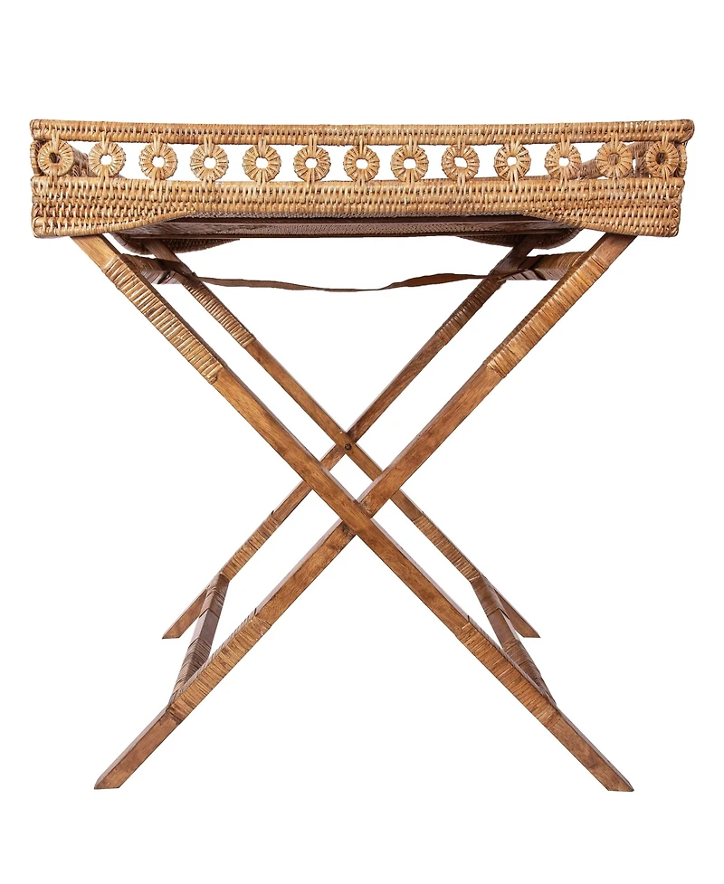 Artifacts Rattan Inna Design Butler Tray with Wooden Legs