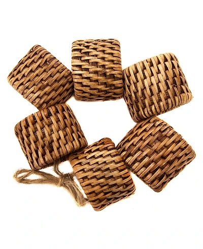 Artifacts Rattan Oval Napkin Rings - 6 piece set