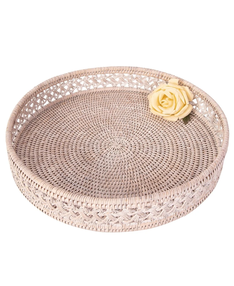 Artifacts Trading Company Artifacts Rattan Seca Design Round Tray 16"